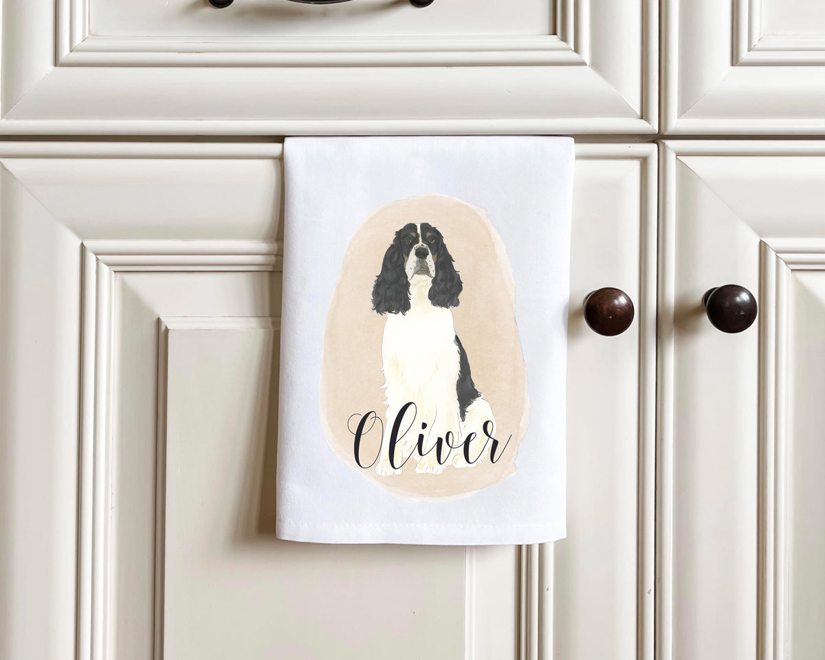 Personalized English Springer Spaniel (Tricolor) Tea Towel (Set of 2)