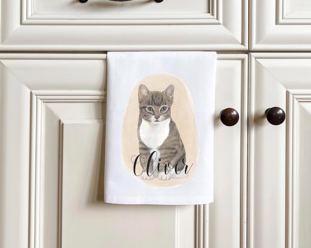 Personalized Tabby Cat Tea Towel (Set of 2)