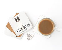 Personalized Border Collie Cork Back Coasters