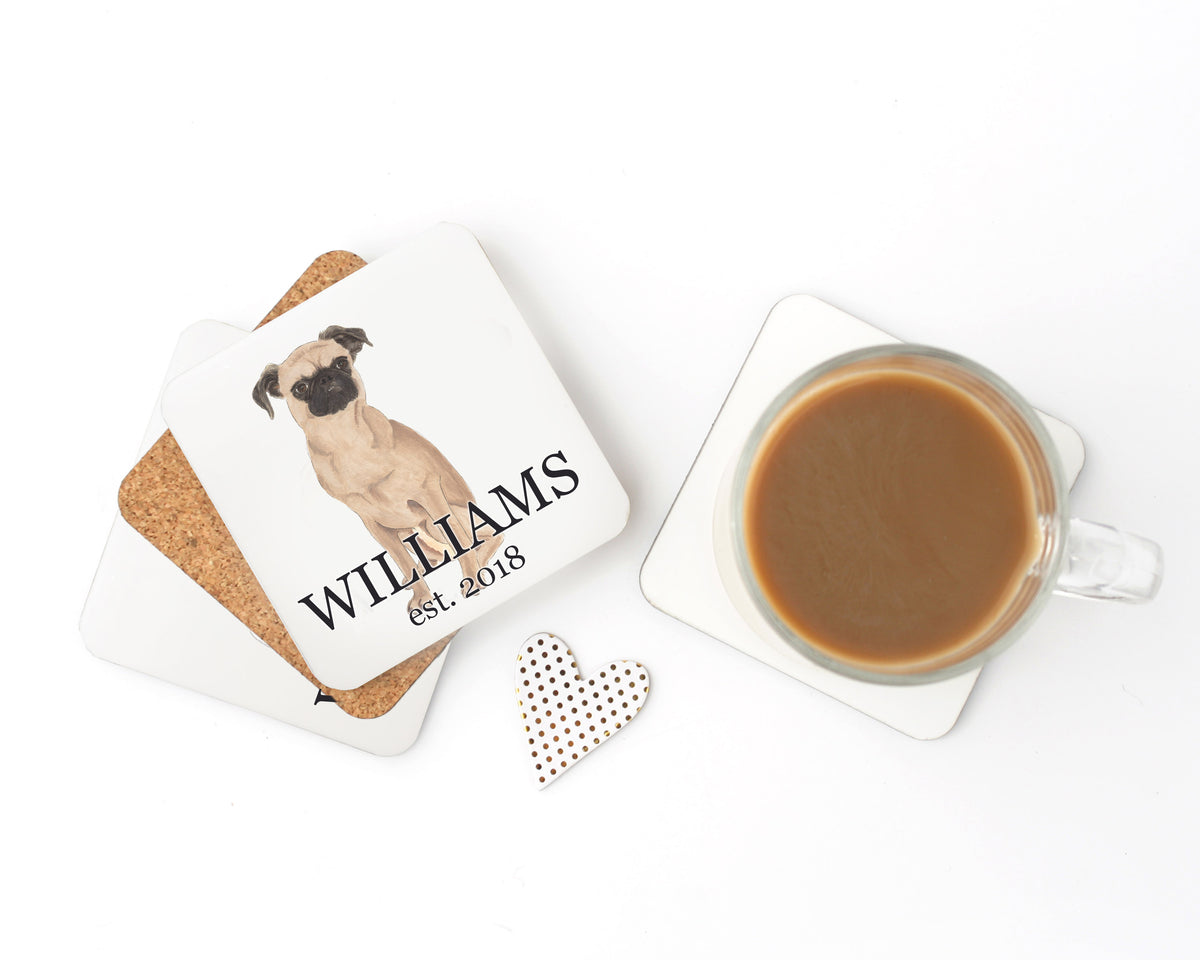 Personalized Brussels Griffon Cork Back Coasters