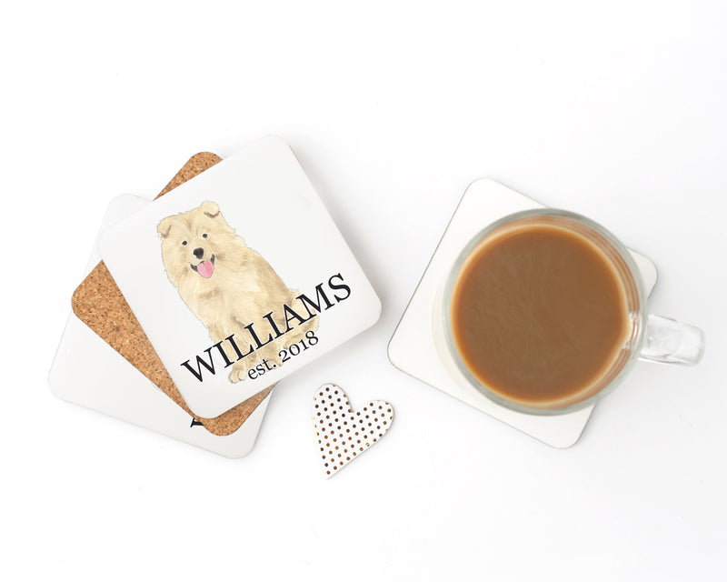 Personalized Chow Chow Cork Back Coasters