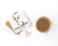 Personalized Corgi (Brown) Cork Back Coasters