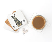 Personalized Heeler (Tricolor) Cork Back Coasters