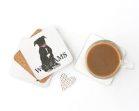 Personalized Pitbull (Black) Cork Back Coasters