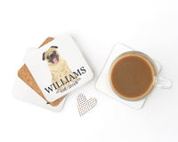 Personalized Pug Cork Back Coasters