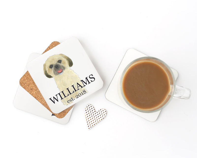 Personalized Shih Tzu (Golden) Cork Back Coasters