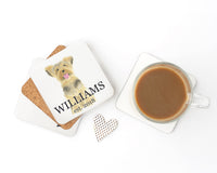 Personalized Yorkshire Terrier Cork Back Coasters