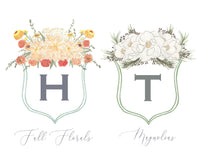 Custom Floral Crest Milestone Cards