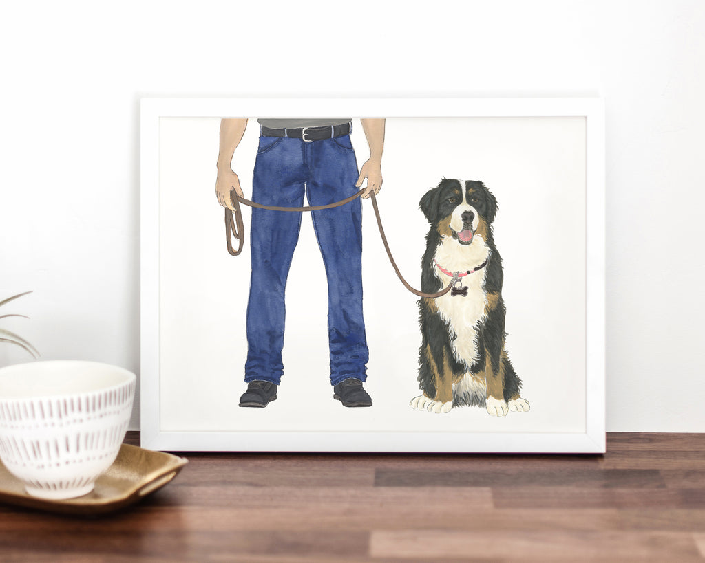 Custom Bernese Mountain Dog Dad Fine Art Print