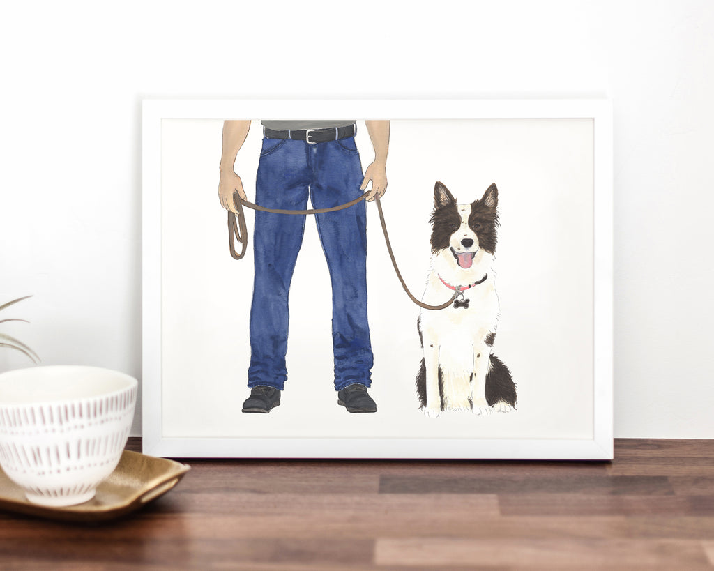 Custom Border Collie Dog Dad Fine Art Print
