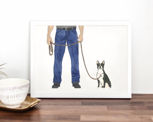 Custom Boston Terrier Dog Dad Fine Art Print