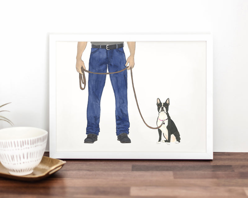 Custom Boston Terrier Dog Dad Fine Art Print