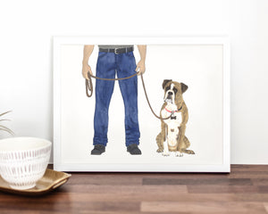 Custom Boxer (Brindle) Dog Dad Fine Art Print