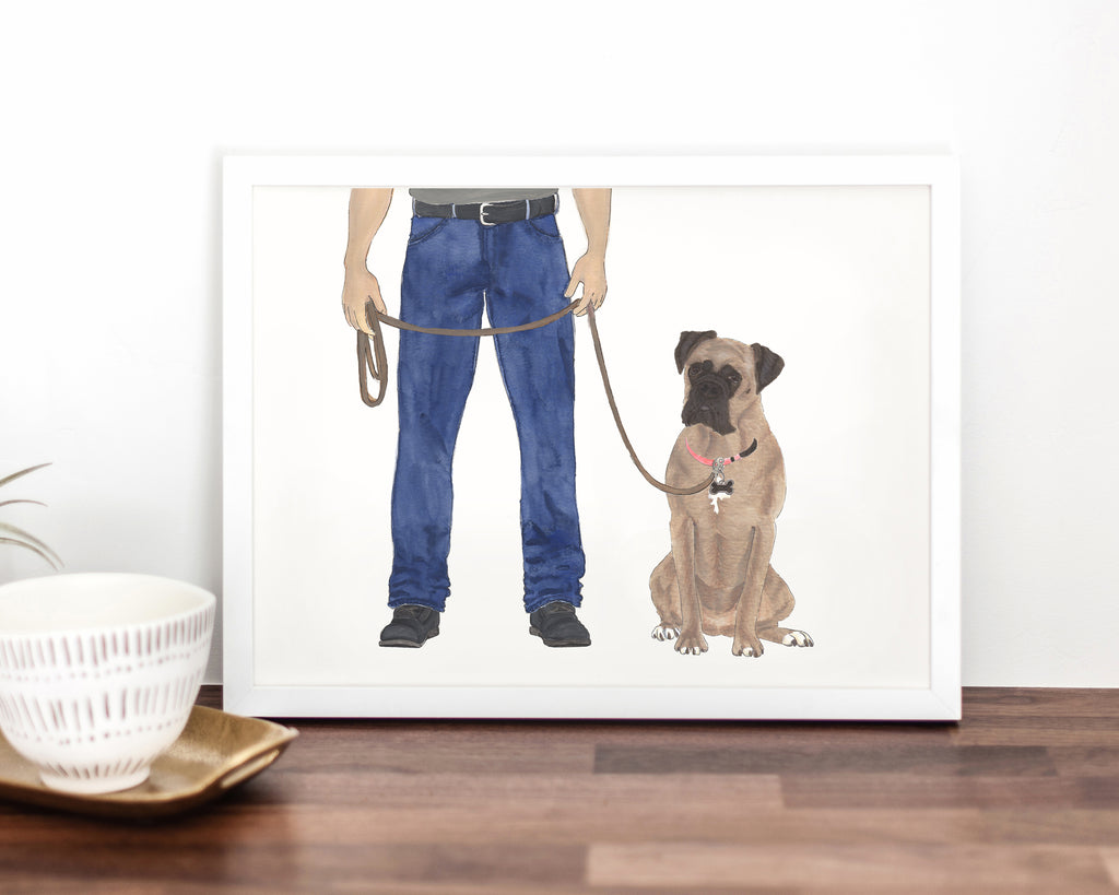 Custom Boxer (Fawn) Dog Dad Fine Art Print
