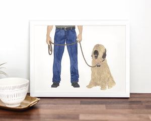Custom Briard Dog Dad Fine Art Print