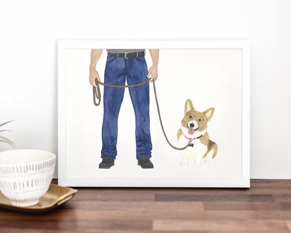 Custom Corgi (Red) Dog Dad Fine Art Print