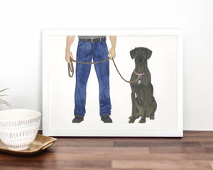 Custom Great Dane (Black) Dog Dad Fine Art Print