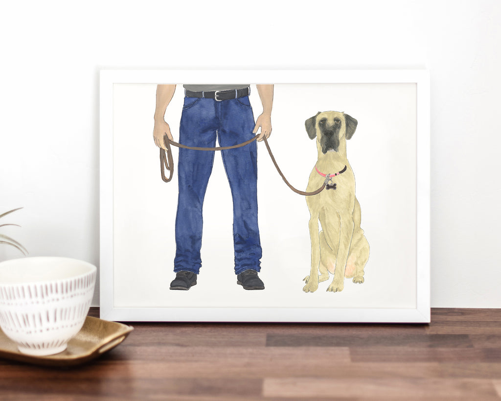 Custom Great Dane (Fawn) Dog Dad Fine Art Print