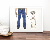 Custom Great Dane (Harlequin) Dog Dad Fine Art Print
