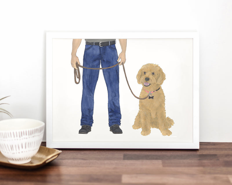Custom Doodle (Apricot Golden) II Dog Dad Fine Art Print