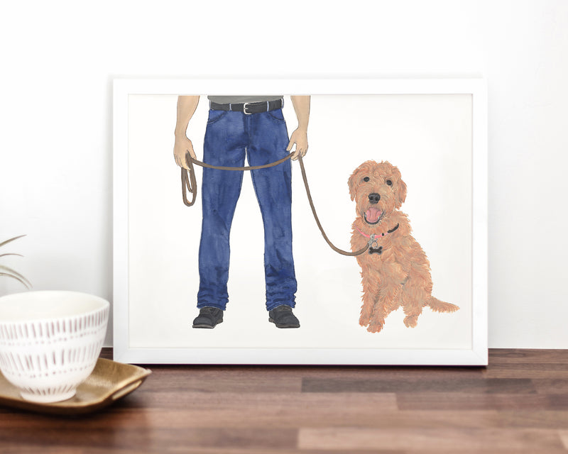 Custom Doodle (Apricot Golden) I Dog Dad Fine Art Print