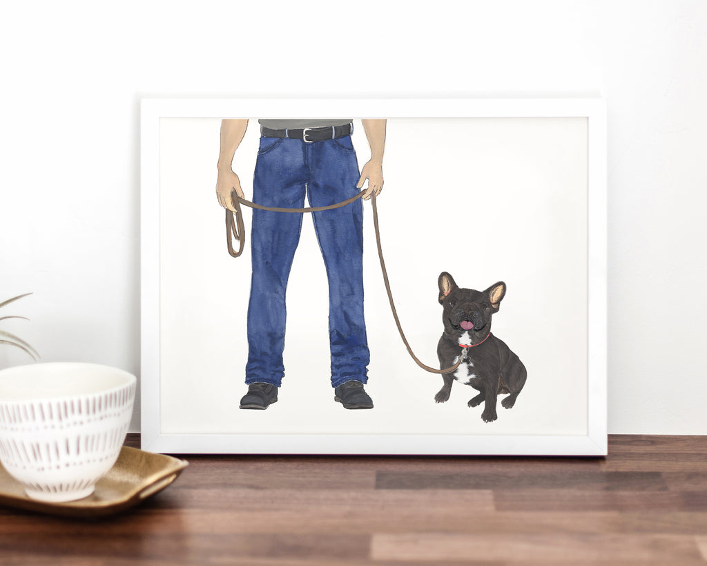 Custom French Bulldog (Black Brindle) Dog Dad Fine Art Print