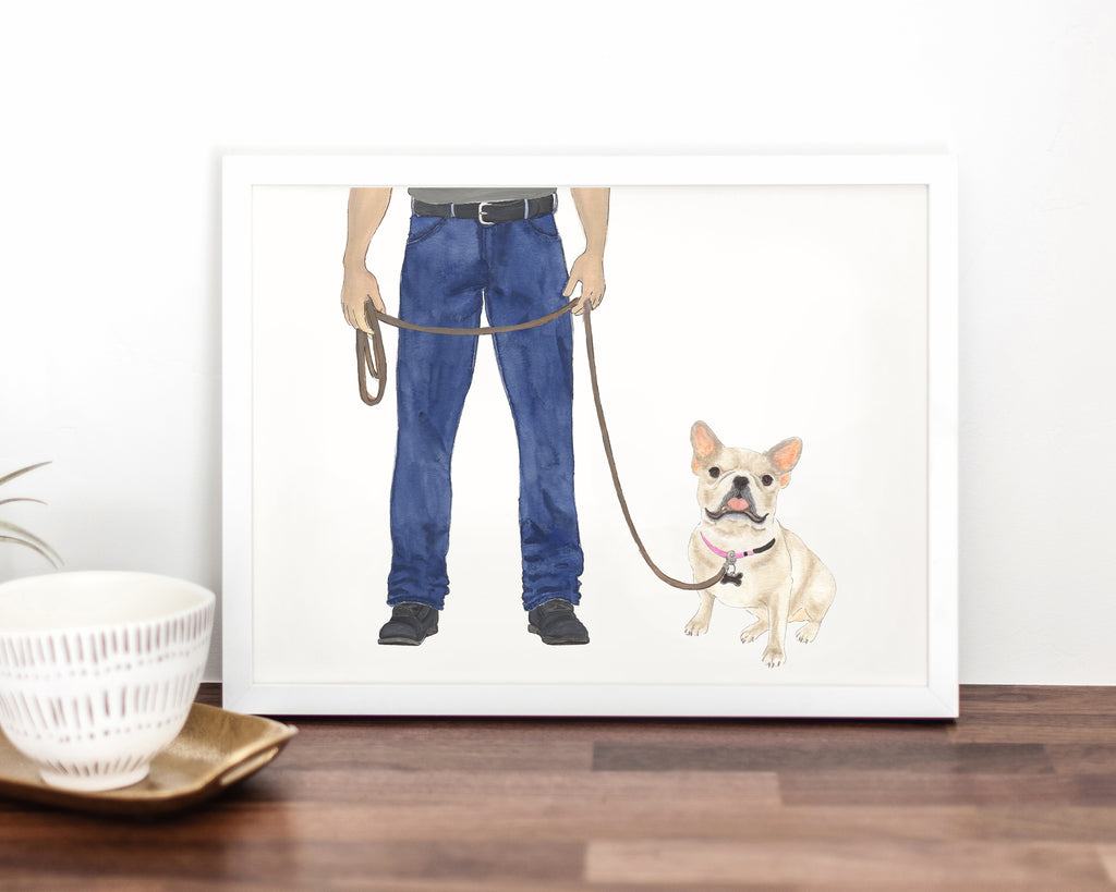 Custom French Bulldog (Fawn Tan Cream) Dog Dad Fine Art Print