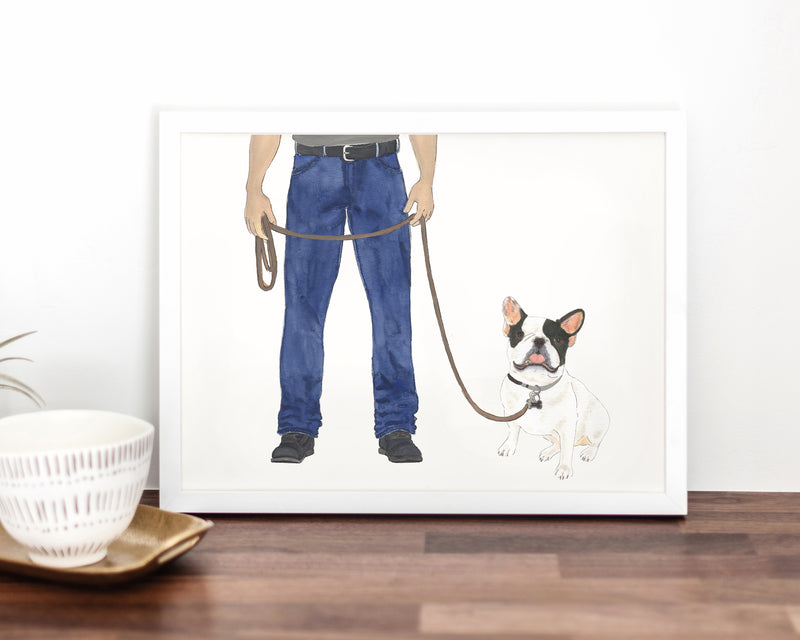 Custom French Bulldog (White Pied) Dog Dad Fine Art Print