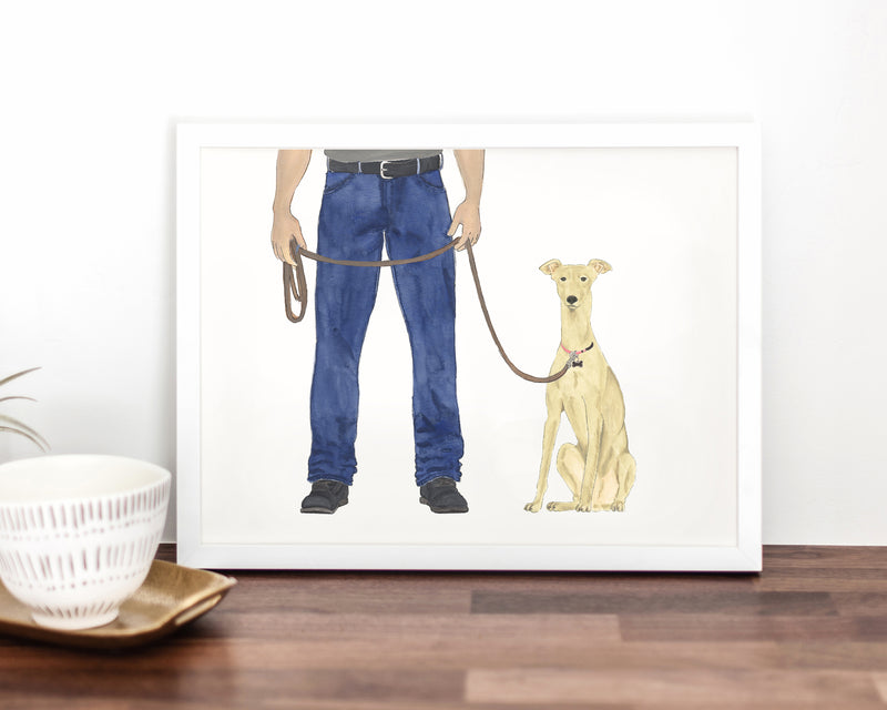 Custom Greyhound Dog Dad Fine Art Print