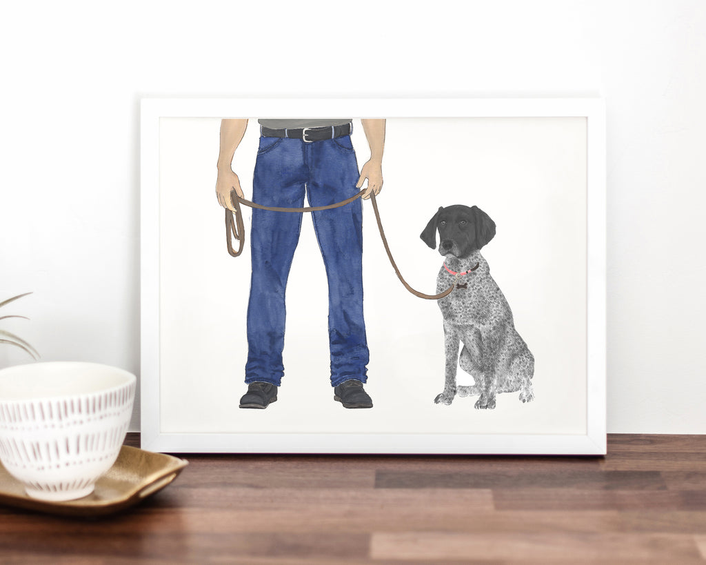 Custom German Shorthaired Pointer (Black & White) Dog Dad Fine Art Print