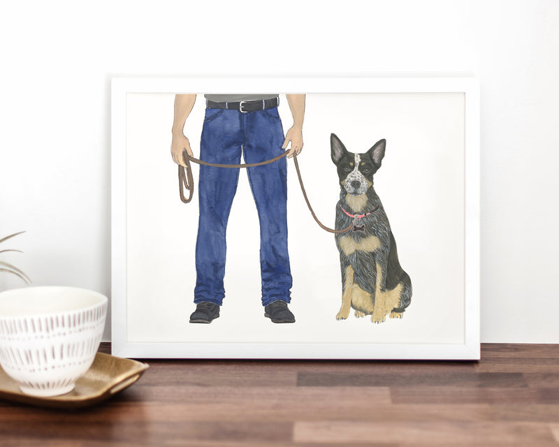 Custom Cattledog Heeler (Blue) Dog Dad Fine Art Print