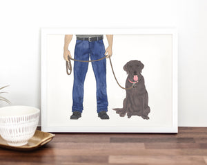 Custom Labrador (Chocolate) Dog Dad Fine Art Print