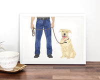 Custom Pitbull (Fawn) Dog Dad Fine Art Print