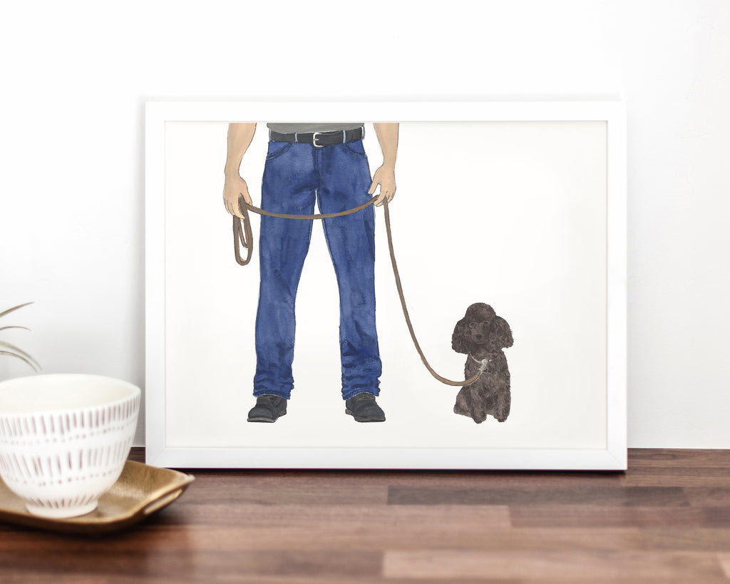 Custom Poodle (Black) Dog Dad Fine Art Print