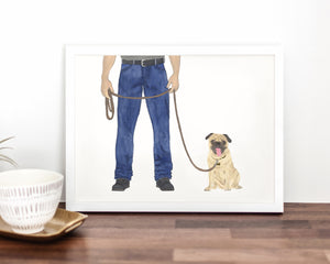 Custom Pug Dog Dad Fine Art Print