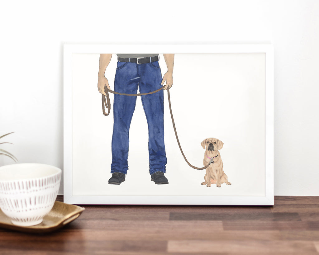 Custom Puggle Dog Dad Fine Art Print