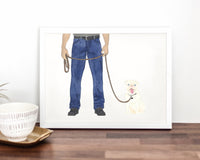 Custom Pug (White) Dog Dad Fine Art Print
