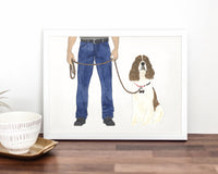 Custom English Springer Spaniel (Liver & White) Dog Dad Fine Art Print
