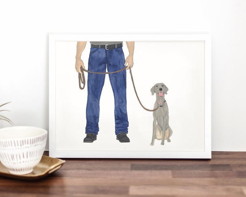 Custom Weimaraner Dog Dad Fine Art Print