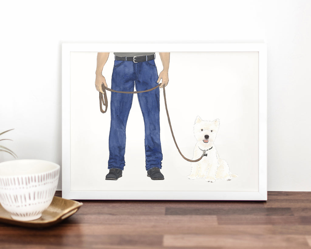 Custom West Highland Terrier Dog Dad Fine Art Print