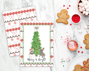 Personalized Christmas Tree Flat Cards