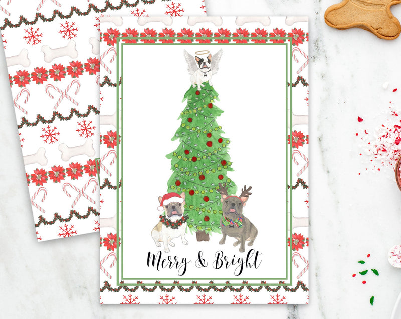 Personalized Christmas Tree Flat Cards