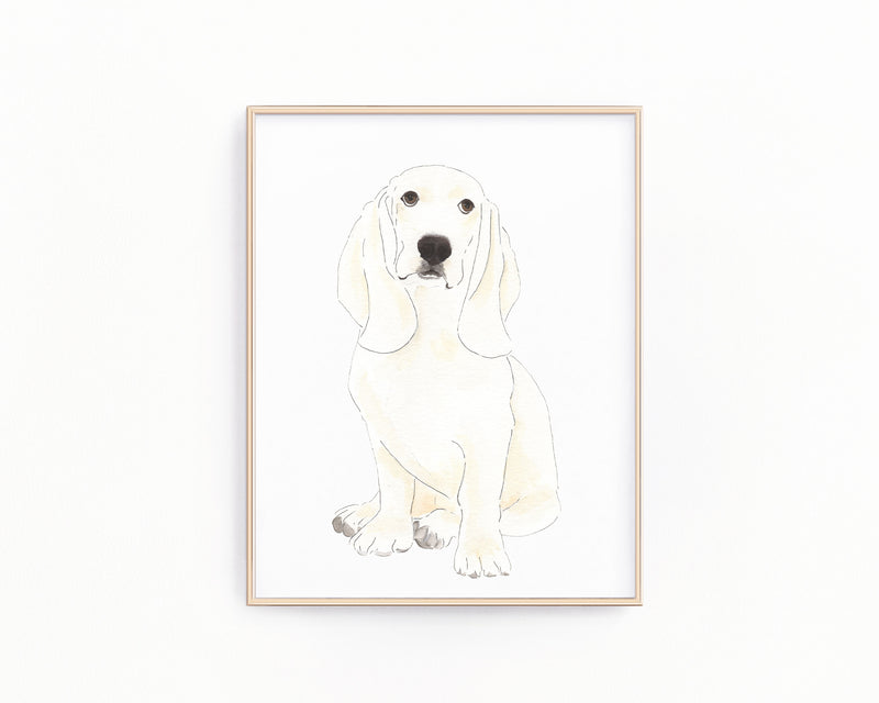 Personalized Basset Hound Fine Art Prints