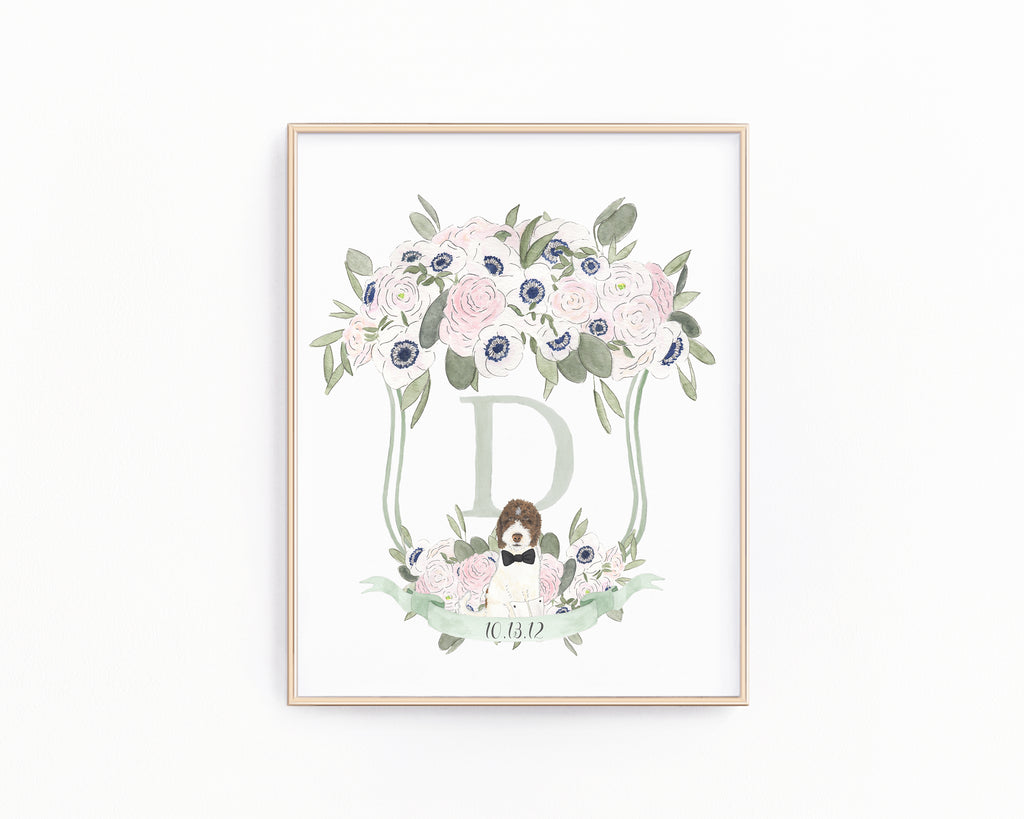 Custom Family Crest Fine Art Print (Anemones)