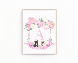 Custom Family Crest Fine Art Print (Peonies)