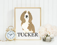 Personalized Basset Hound Fine Art Prints