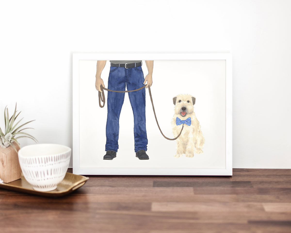 Custom Dog Dad Walkin' Fine Art Print