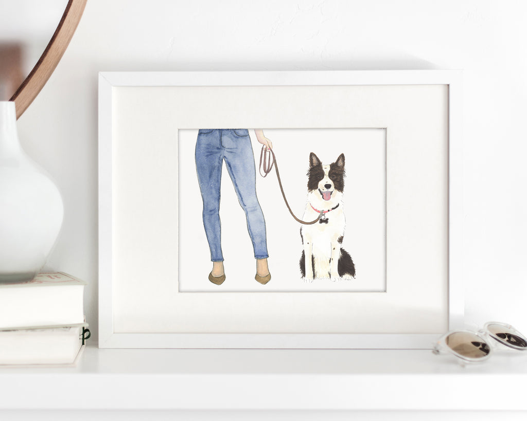 Custom Border Collie Dog Mom Print