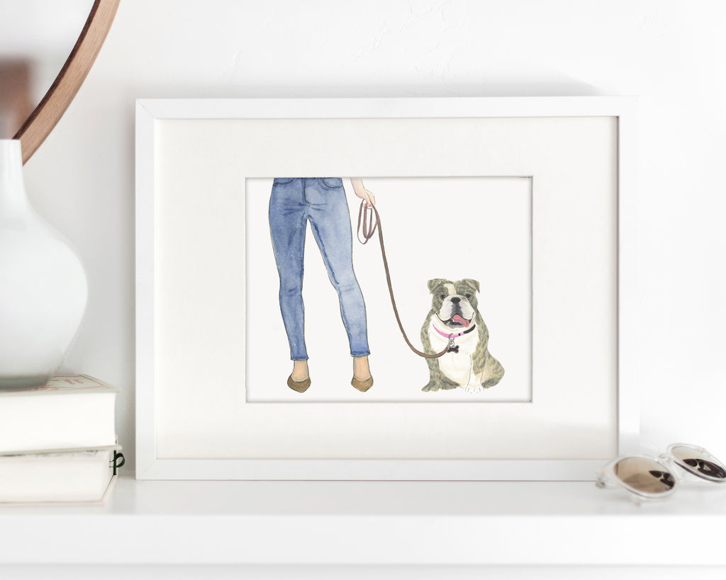 Custom English Bulldog (Brindle) Dog Mom Print