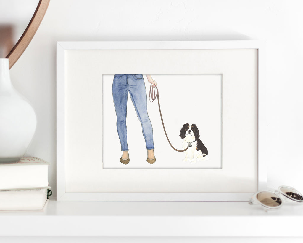 Custom Cavalier King Charles Spaniel (Tricolor) Dog Mom Print
